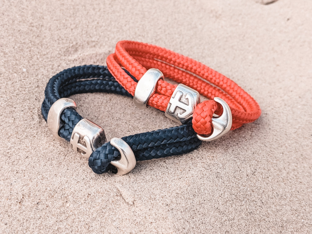 Pottarmband Segeltau Armband mit Ankerverschluss, Farbe rot Art.Nr. 1015