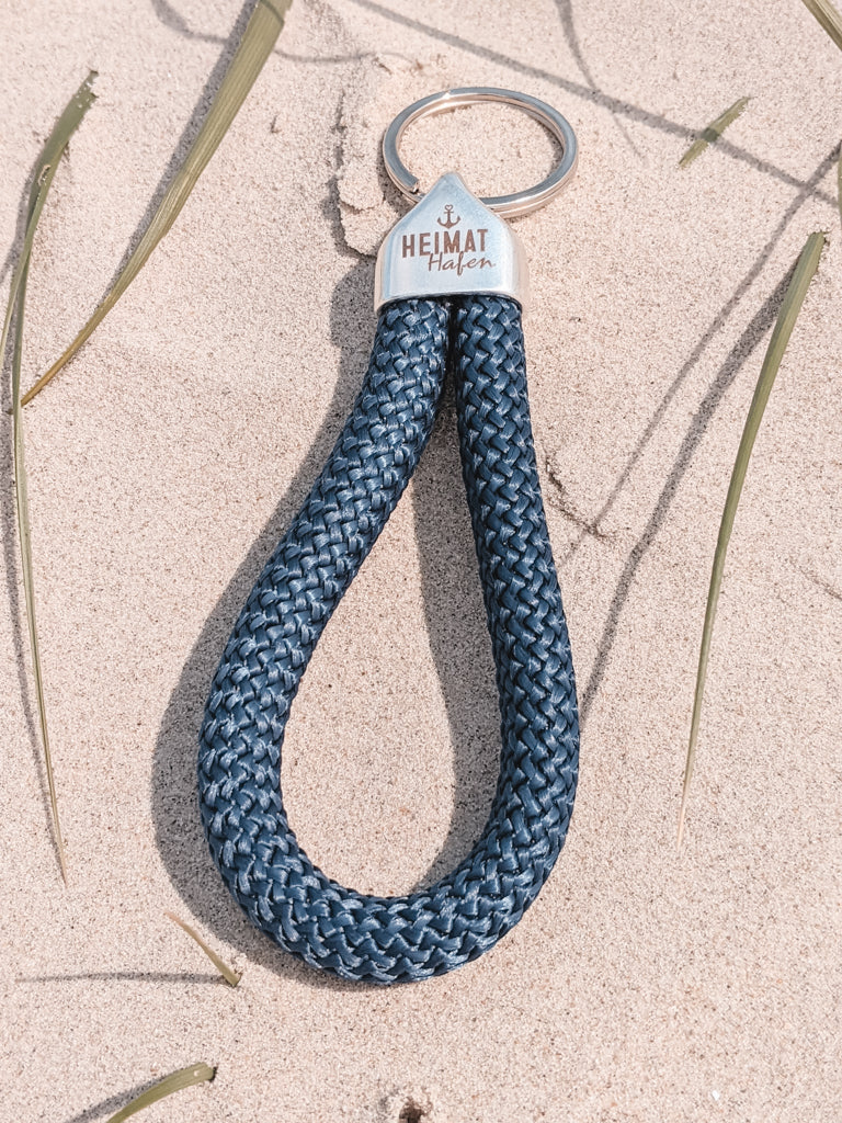 Pottarmband Segelseil / Kordel Schlüsselband "Heimathafen", Farbe blau Art.Nr. 1010