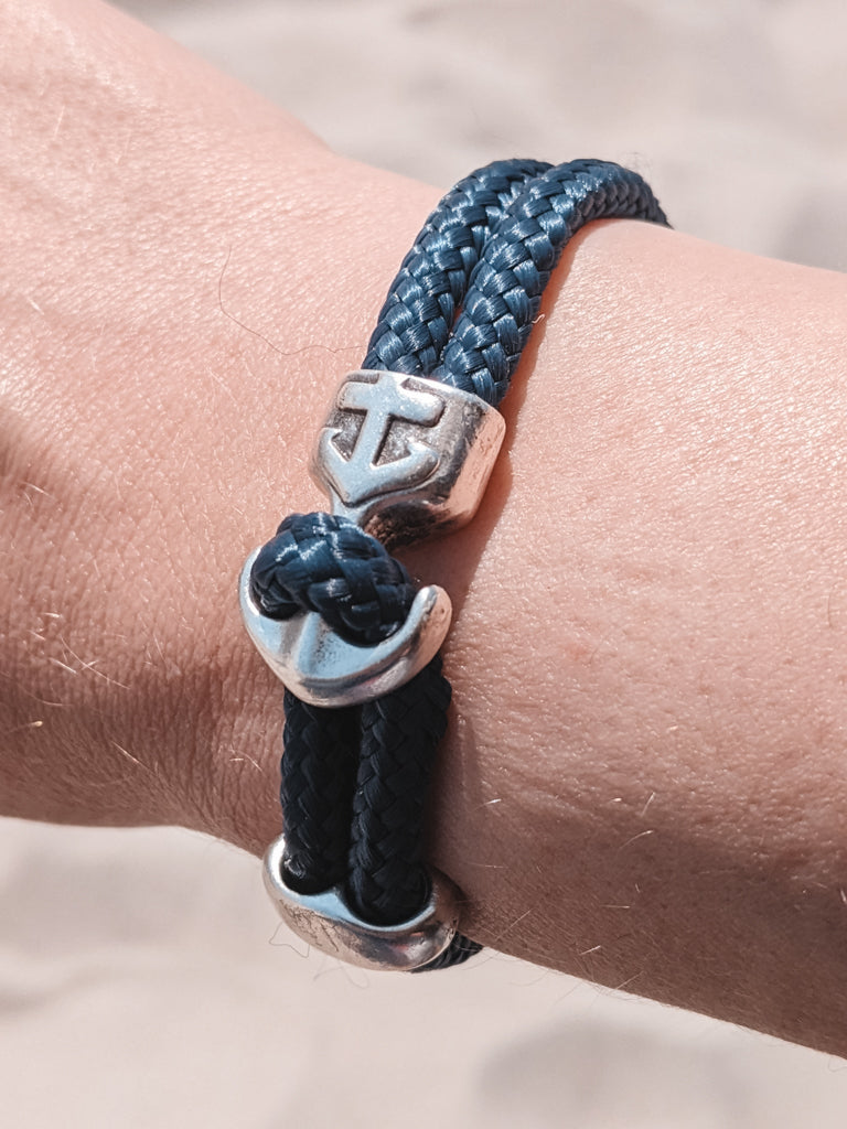 Pottarmband Segeltau Armband mit Ankerverschluss, Farbe blau Art.Nr. 1014