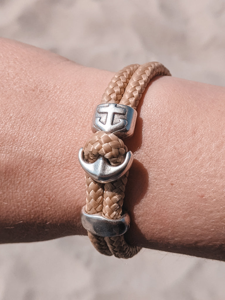 Pottarmband Segeltau Armband mit Ankerverschluss, Farbe beige Art.Nr. 1013