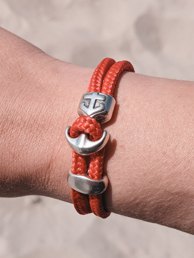 Pottarmband Segeltau Armband mit Ankerverschluss, Farbe rot Art.Nr. 1015