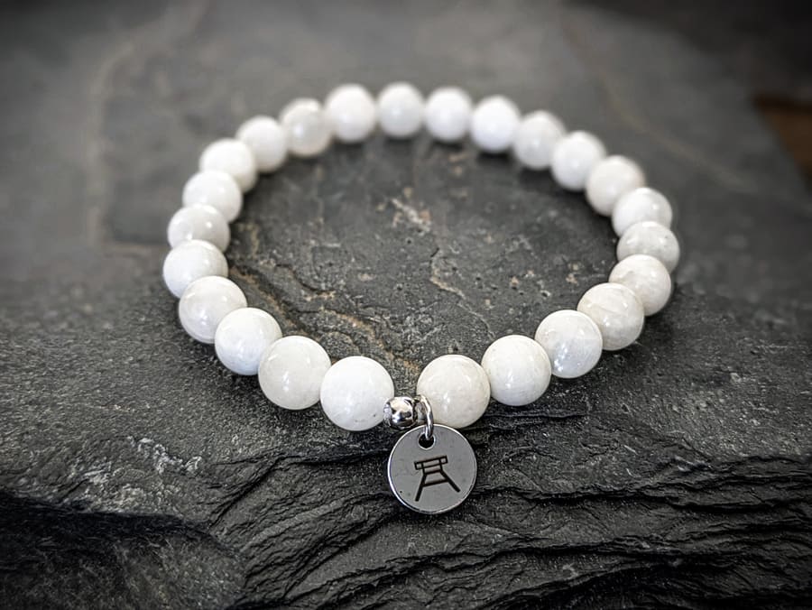 Ruhrgebiet Armband "Zeche", "Schlägel & Eisen" mit Mondsteinperlen Art. Nr. 1033