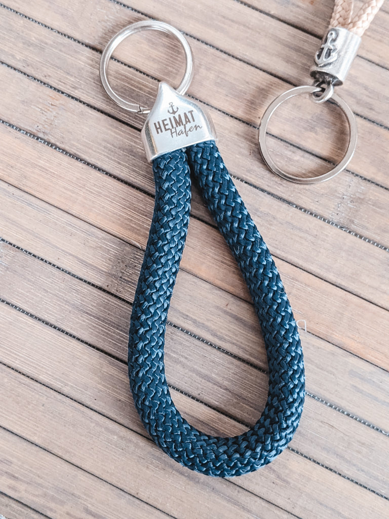 Pottarmband Segelseil / Kordel Schlüsselband "Heimathafen", Farbe blau Art.Nr. 1010