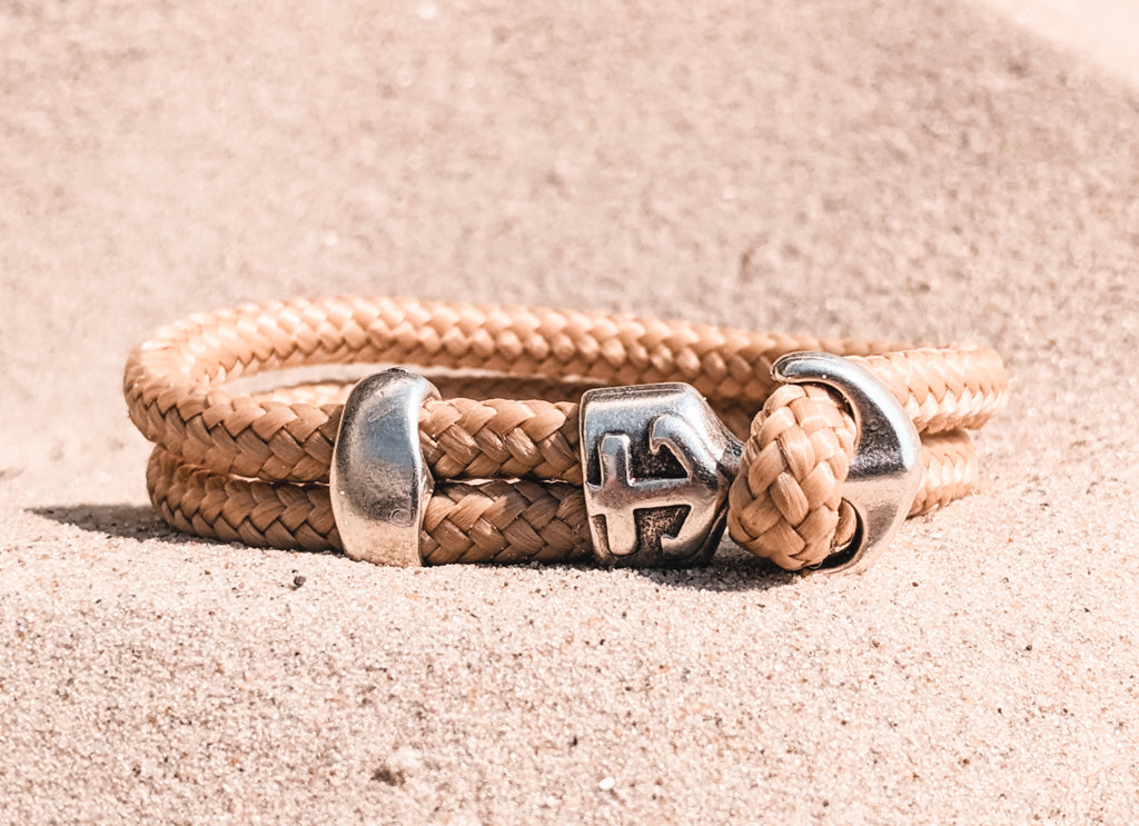 Pottarmband Segeltau Armband mit Ankerverschluss, Farbe beige Art.Nr. 1013