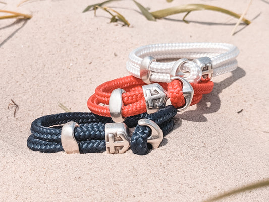 Pottarmband Segeltau Armband mit Ankerverschluss, Farbe weiß Art.Nr. 1017