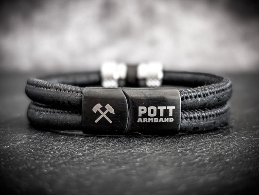 PottArmband Neue Hoffnung – Korkarmband mit schwarzem Edelstahl-Magnetverschluss und Schiebern Art.Nr. 1405