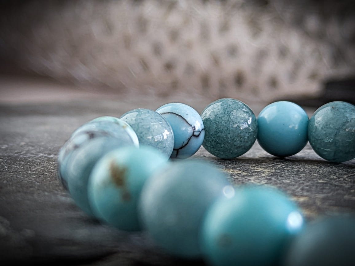 Ruhrgebiet Armband mit Türkis & Aquamarin Natursteinperlen Art. Nr. 1070